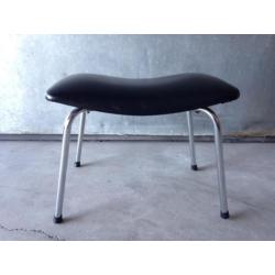 Vintage chroom skai voetenbank De Wit Gispen jaren 50 60
