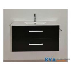 Online veiling: Badkamermeubel zwart 100cm. breed (35920
