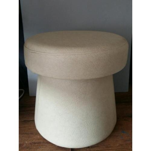 Retro Mushroom poef wit/beige (skai) met opberg ruimte