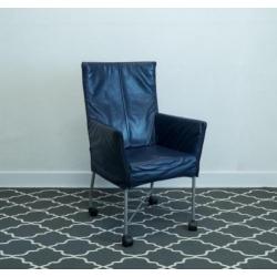 4 Montis Chaplin stoelen blauw (wieltjes) 100% origineel