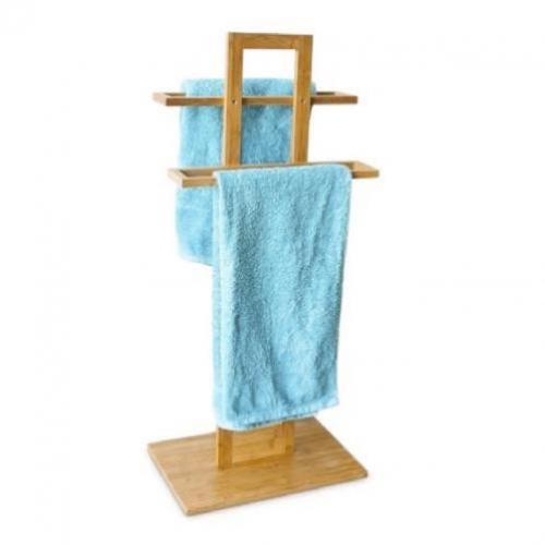 Handdoekrek bamboe - 37x25x85 - hout - 2 handdoekrekken