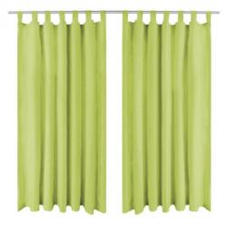 vidaXL Micro-satijnen gordijnen met lussen 140x225 cm groen