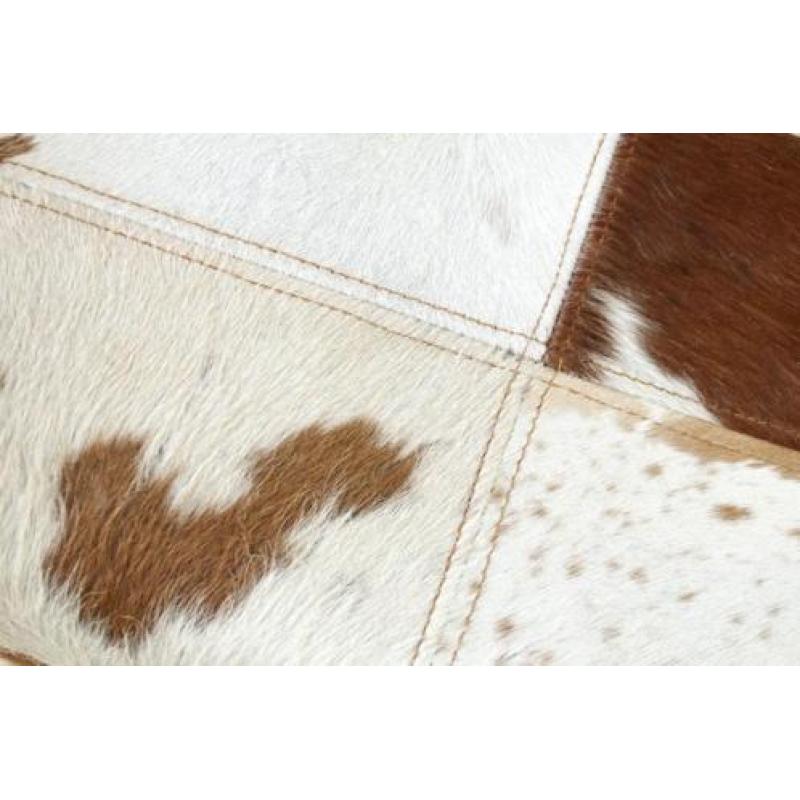 Hocker Bock 45cm Wit/Bruin Echt Koeienhuid 36641