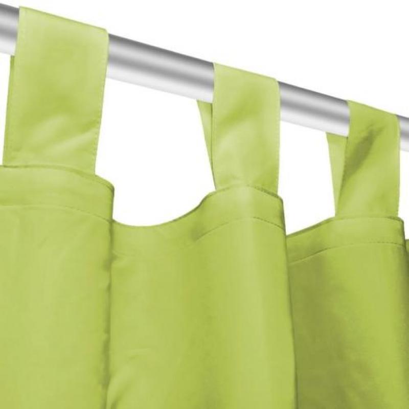 vidaXL Micro-satijnen gordijnen met lussen 140x225 cm groen