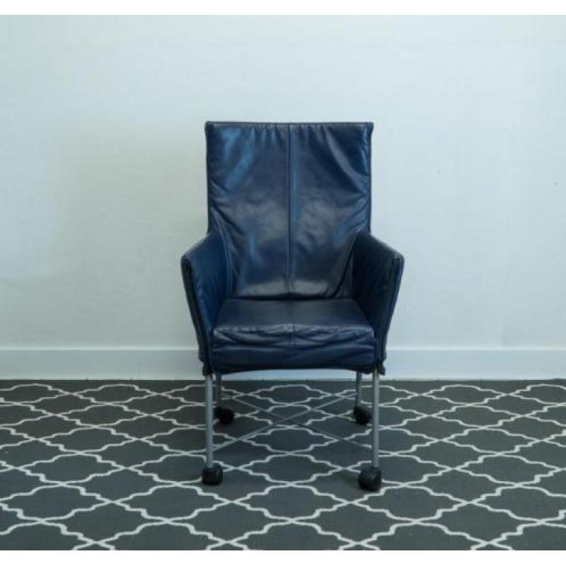 4 Montis Chaplin stoelen blauw (wieltjes) 100% origineel