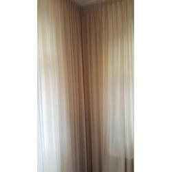 Velours gordijnen creme, beige Artelux hoogte ca. 297 cm.
