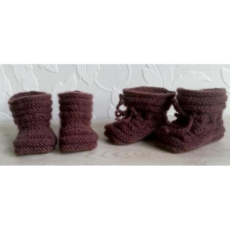 Bruine Baby Booties maat 0-3 maanden