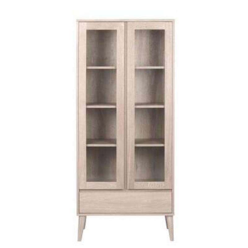 Vitrine Ulfborg - wit - 178x37x80 cm - Leen Bakker