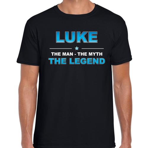Naam Luke The man, The myth the legend shirt zwart cadeau shirt