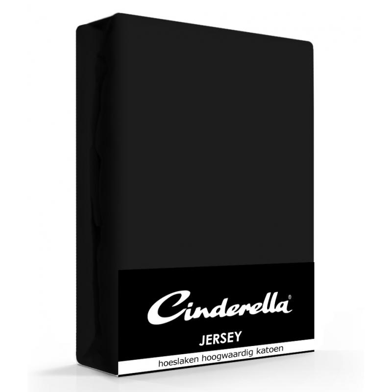 Cinderella Jersey Hoeslaken Black-80/90 x 210/220 cm