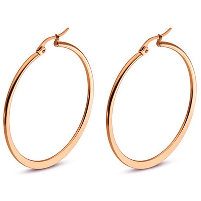 Hoop Oorringen Cilla Jewels Edelstaal Rose-50mm