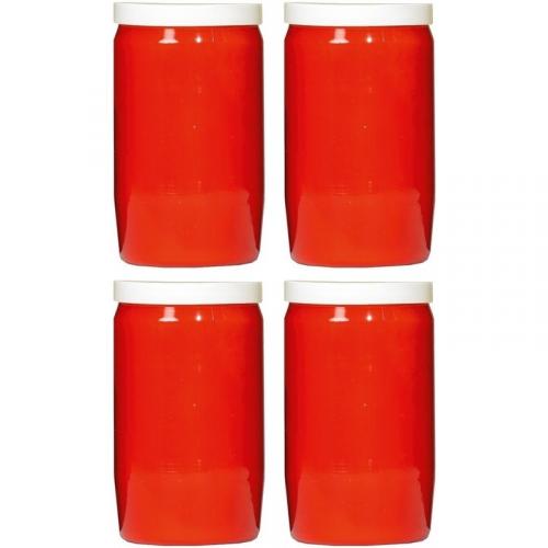 4x Gedenkkaarsen/graflichten rood 7 x 18 cm 9 dagen