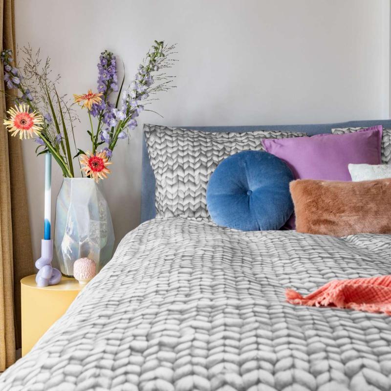 Snurk Amsterdam Dekbedovertrek Twirre Cool Grey FLANEL 140 x 200/220 cm incl. 1 kussensloop 60 x 70 cm