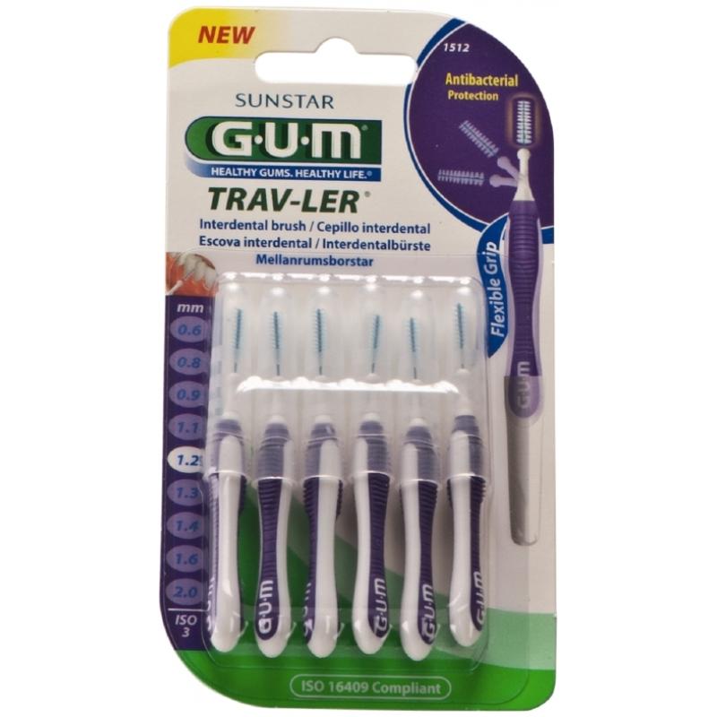 GUM Trav-ler Interdentaalborstels, 1.2 mm,6 stuks
