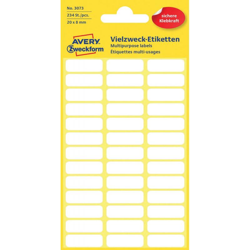 Avery Witte etiketten ft 20 x 8 mm (b x h), 234 stuks