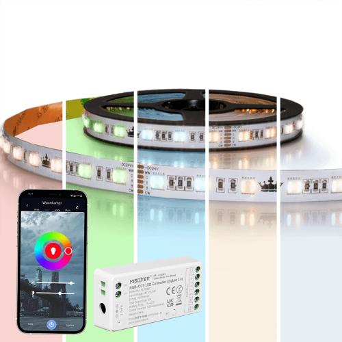 2 meter complete set RGBWW led strip met Zigbee controller